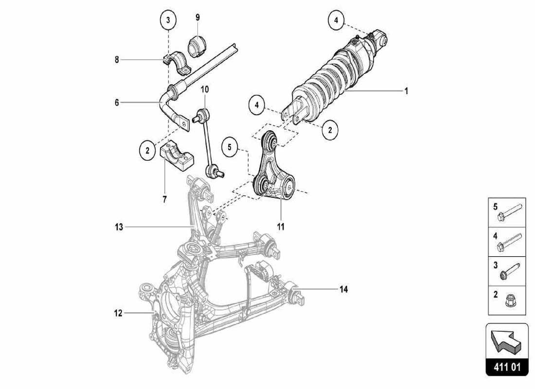 lamborghini centenario spider sospensioni anteriori diagramma delle parti