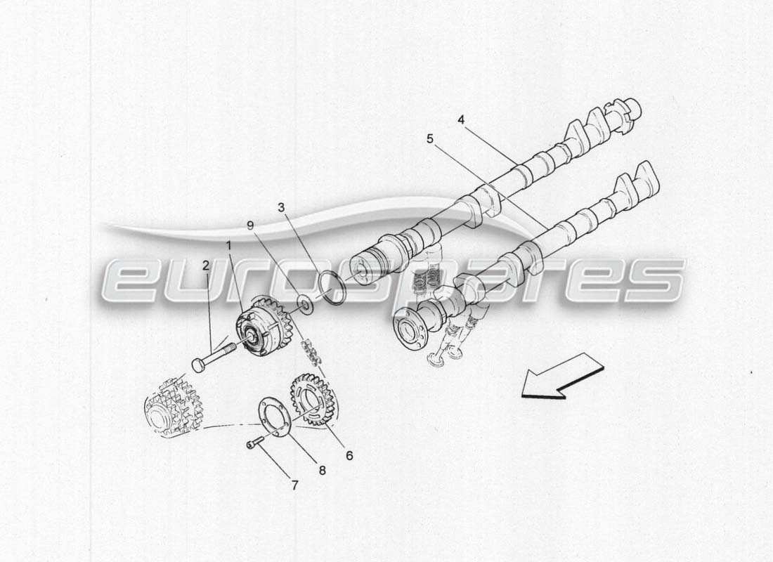 maserati grancabrio mc centenario alberi a camme della testata sinistra diagramma delle parti