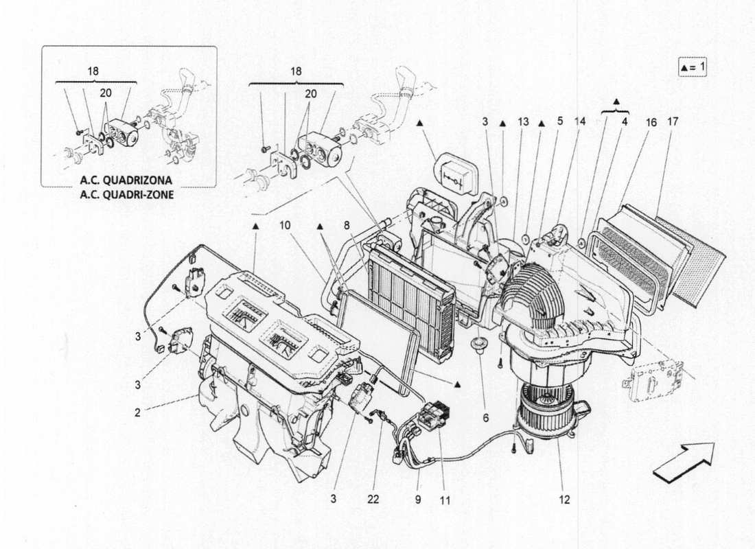 maserati qtp. v6 3.0 bt 410bhp 2015 unità a c: diagramma delle parti dei dispositivi del dashboard