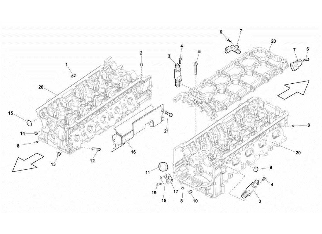 lamborghini gallardo sts ii sc sensori di fase testata sinistra diagramma delle parti