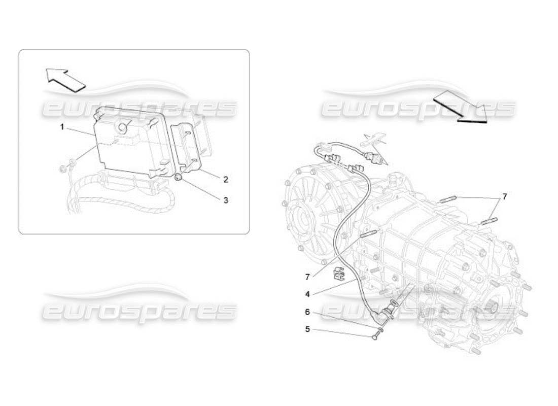maserati qtp. (2005) 4.2 controllo elettronico (cambio) diagramma delle parti