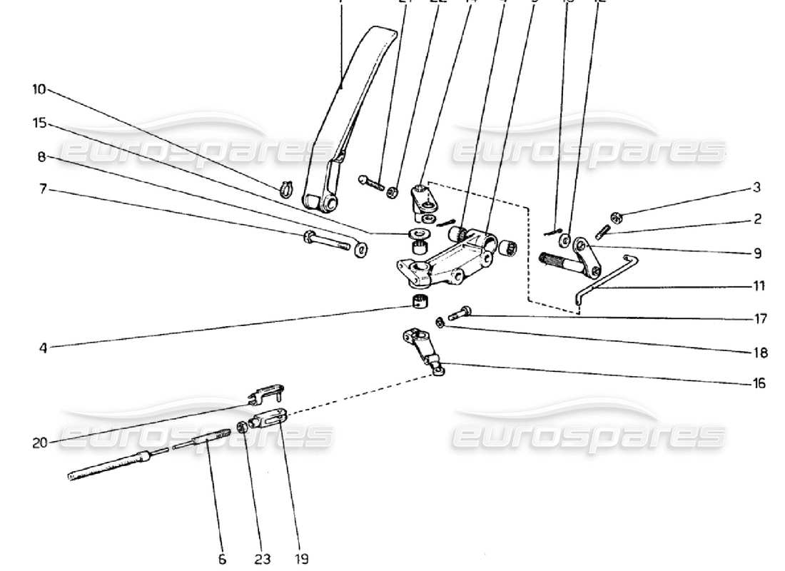 ferrari 308 gtb (1976) comando acceleratore (varianti per versioni rhd) diagramma delle parti