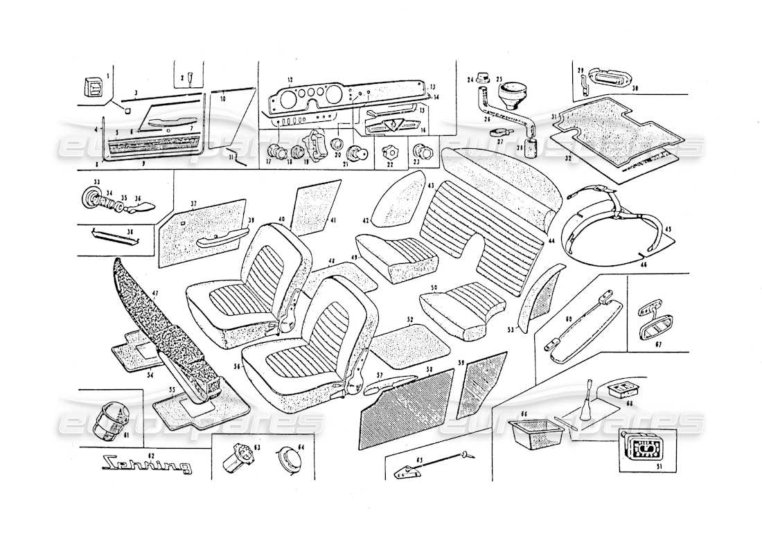 maserati 3500 gt appuntamenti interni sebring diagramma delle parti