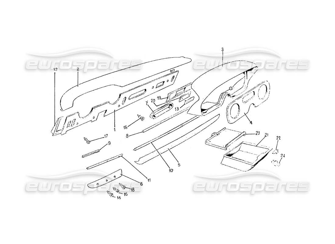 ferrari 275 (pininfarina coachwork) diagramma delle parti del gruppo plancia po tastrumenti