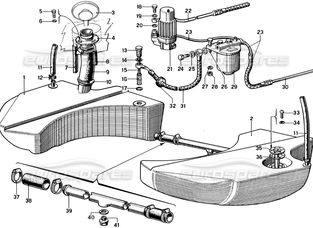 ferrari 330 gtc coupe serbatoio di carburante diagramma delle parti