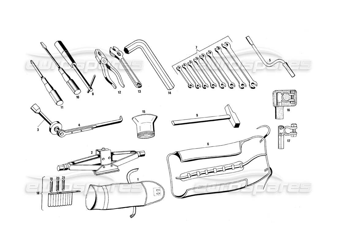 maserati qtp.v8 4.9 (s3) 1979 diagramma delle parti degli strumenti