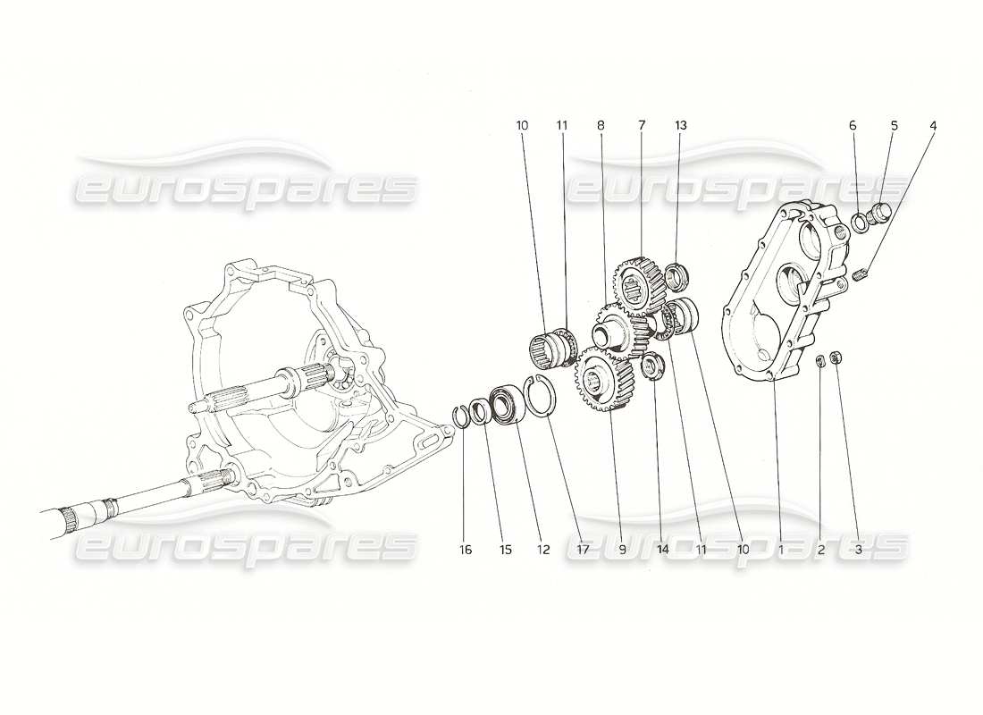 ferrari 308 gt4 dino (1976) trasmissione del cambio diagramma delle parti