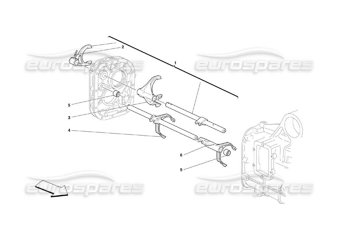 ferrari 360 challenge (2000) diagramma delle parti dei controlli interni del cambio