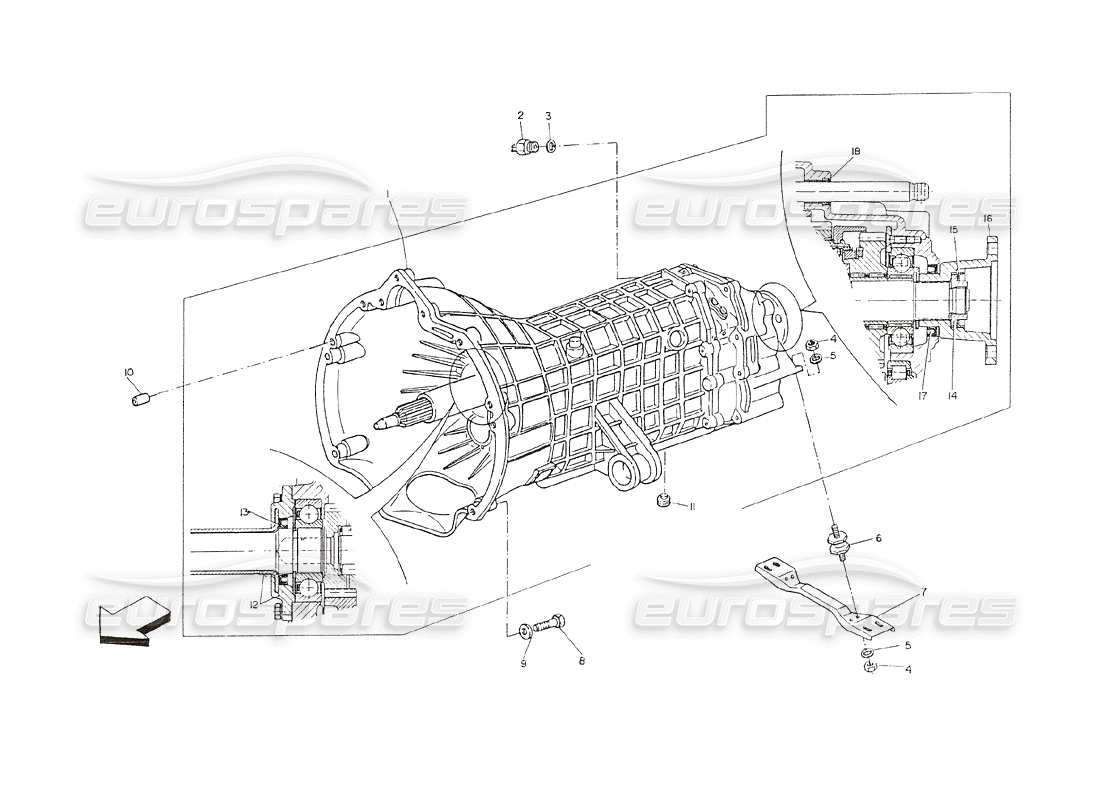 maserati shamal cambio meccanico diagramma delle parti