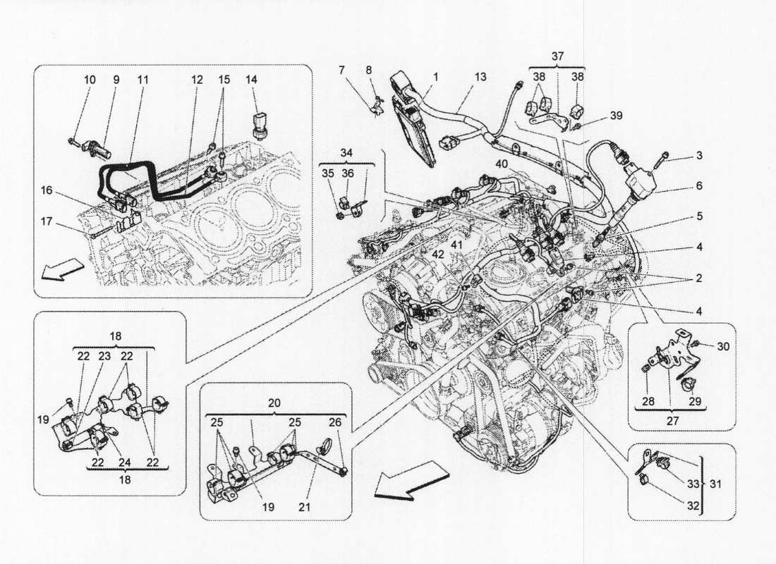 maserati qtp. v6 3.0 bt 410bhp 2wd 2017 controllo elettronico: diagramma delle parti di controllo dell'iniezione e della fasatura del motore