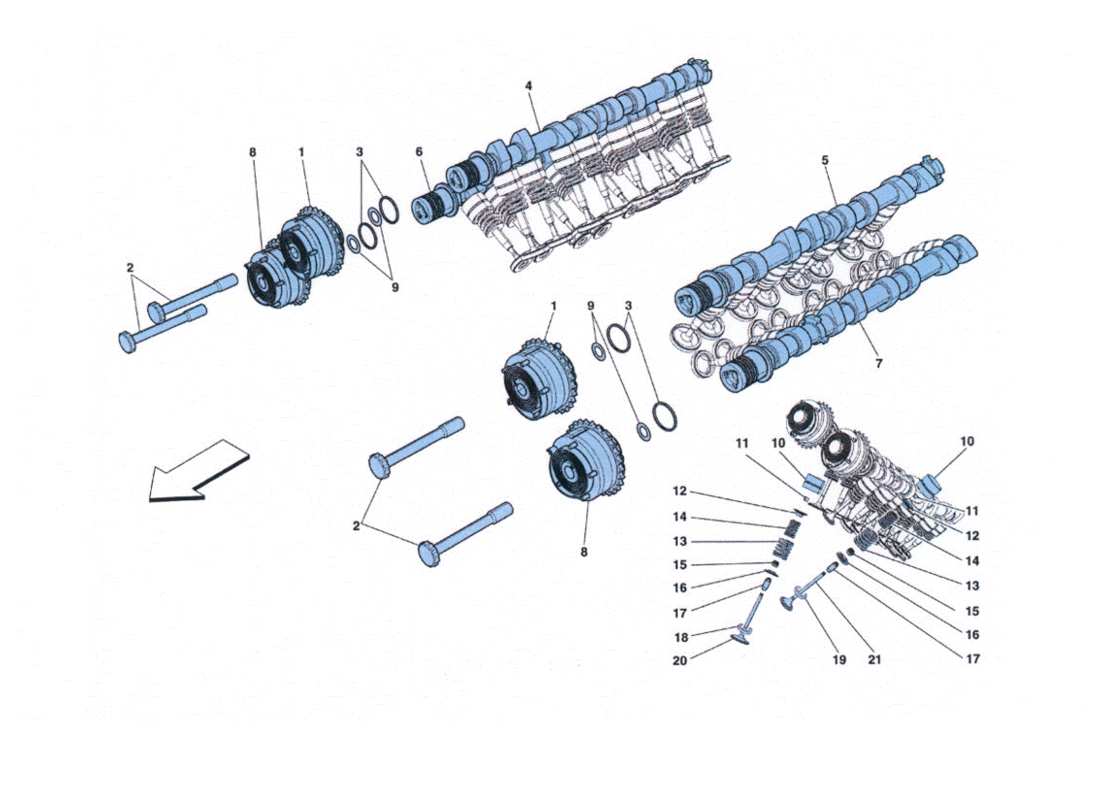 ferrari 458 challenge distribuzione - punterie diagramma delle parti