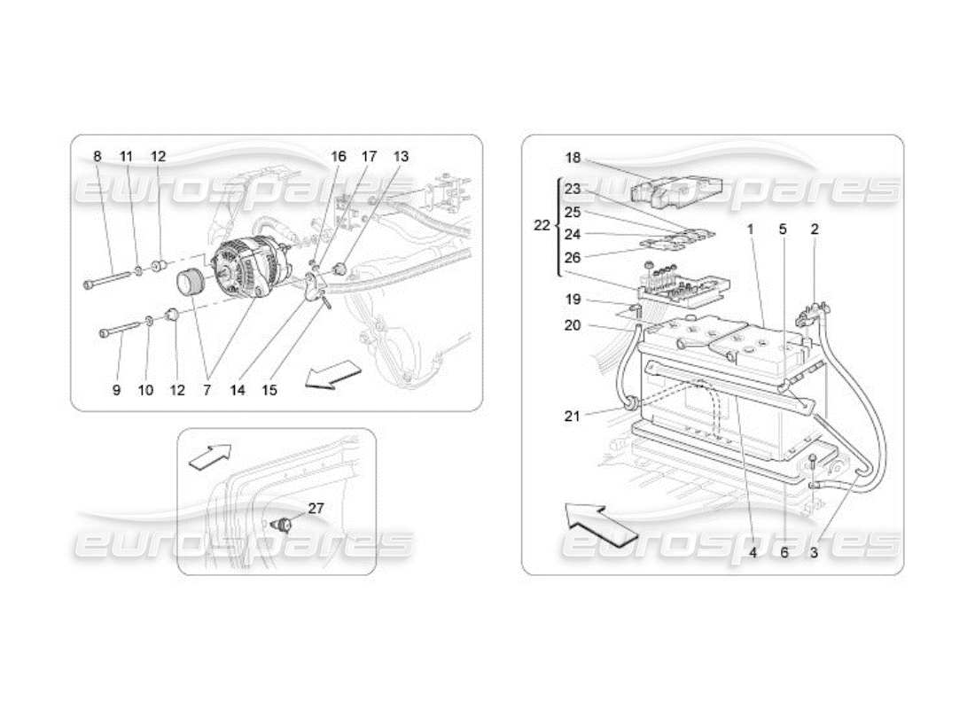 maserati qtp. (2005) 4.2 generazione e accumulo di energia diagramma delle parti