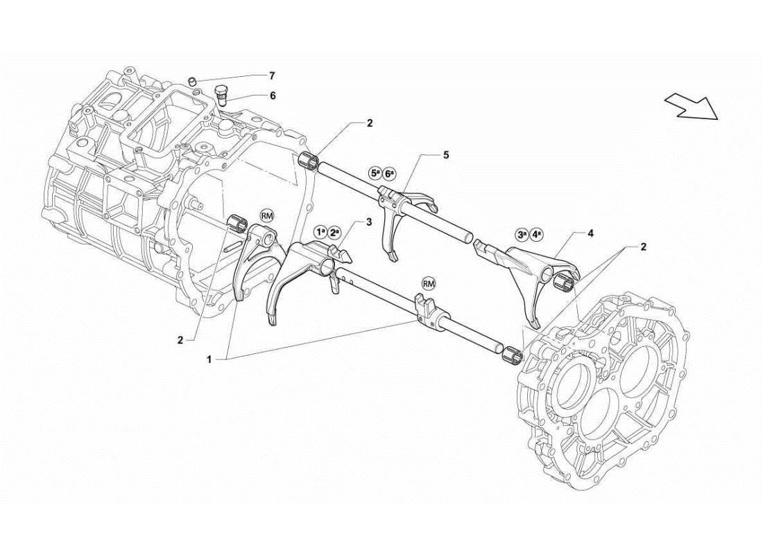 lamborghini gallardo sts ii sc diagramma delle parti delle aste e delle forcelle del cambio