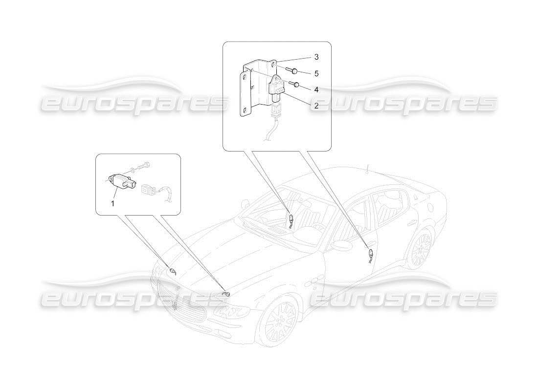 maserati qtp. (2011) 4.7 auto diagramma delle parti dei sensori di collisione