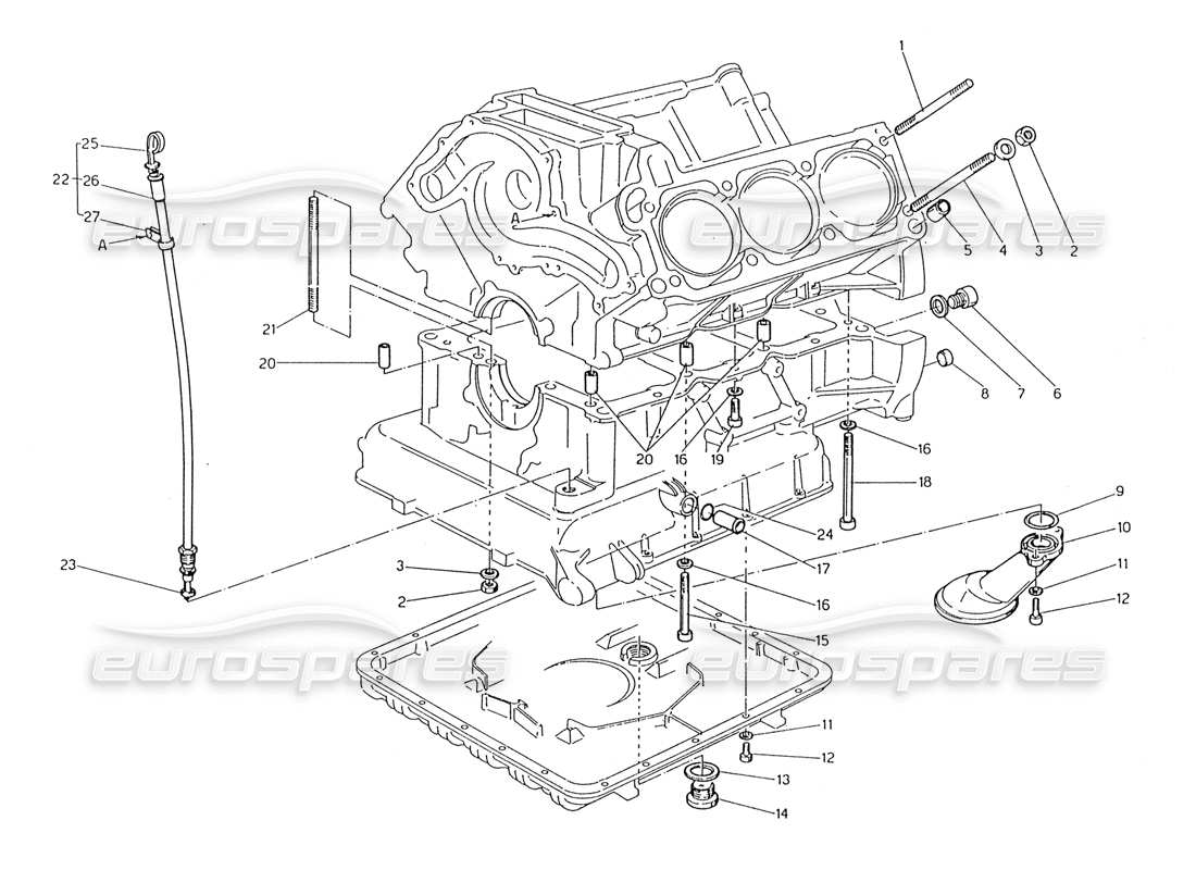 maserati 228 schema delle parti di fissaggio degli accessori del blocco di sabbia