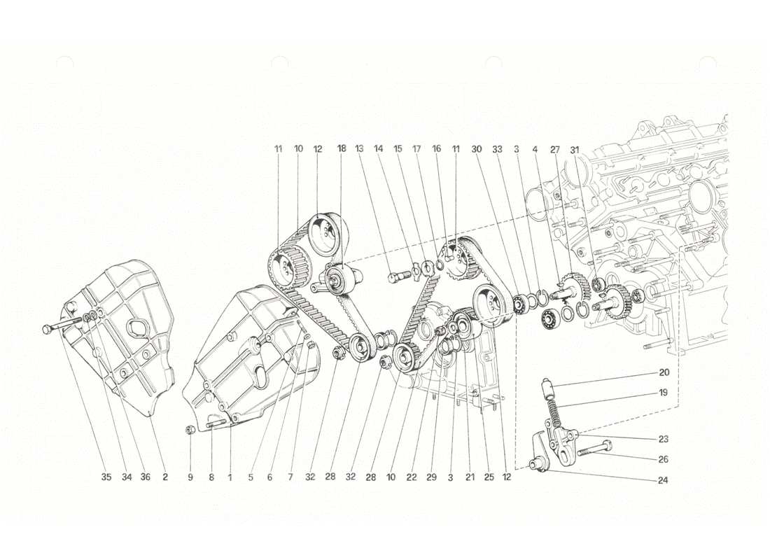ferrari 208 gtb gts sistema di cronometraggio - controlli diagramma delle parti