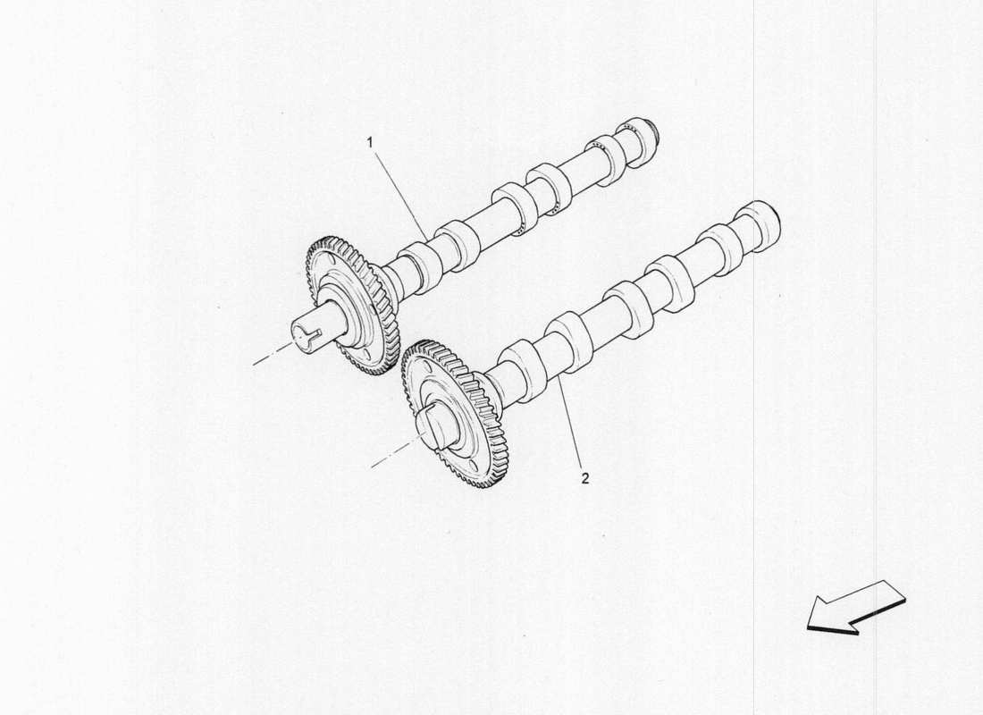 maserati qtp. v6 3.0 tds 275bhp 2017 diagramma delle parti degli alberi della testata destra