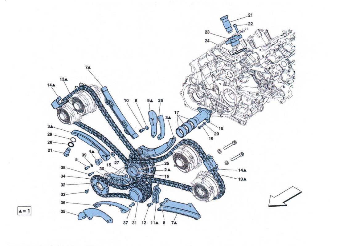 ferrari 458 challenge distribuzione - schema parte comandi