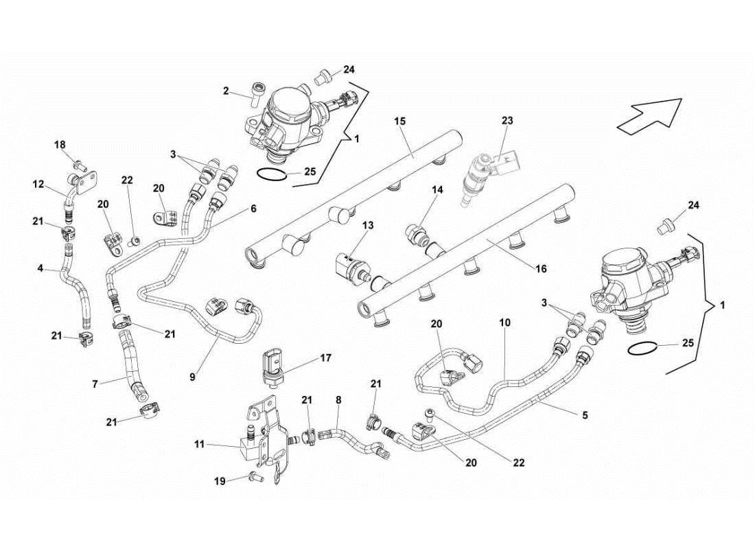lamborghini gallardo sts ii sc pompa di benzina diagramma delle parti