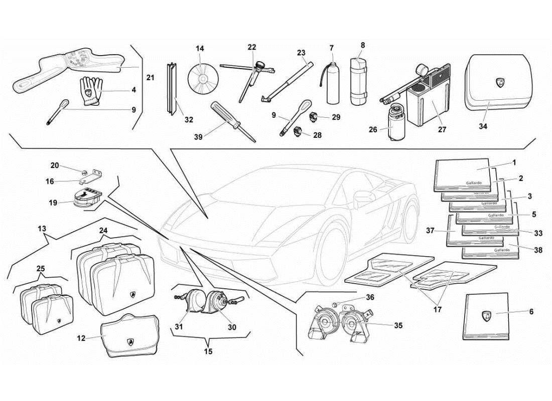 lamborghini gallardo sts ii sc accessori diagramma delle parti