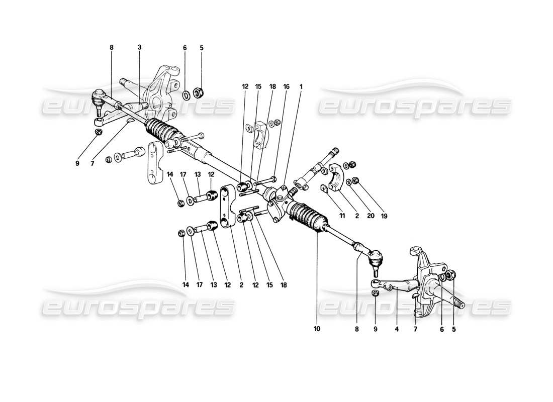 ferrari 308 gtb (1980) scatola sterzo e collegamento diagramma delle parti