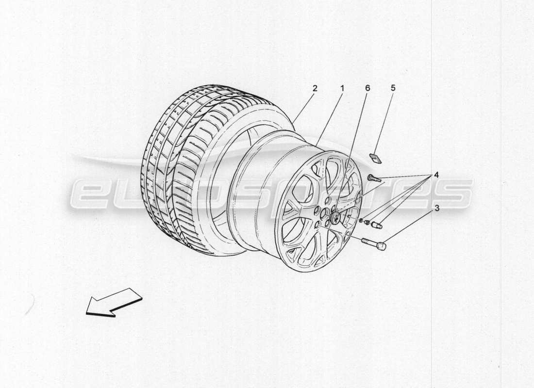 maserati granturismo special edition diagramma delle parti di ruote e pneumatici