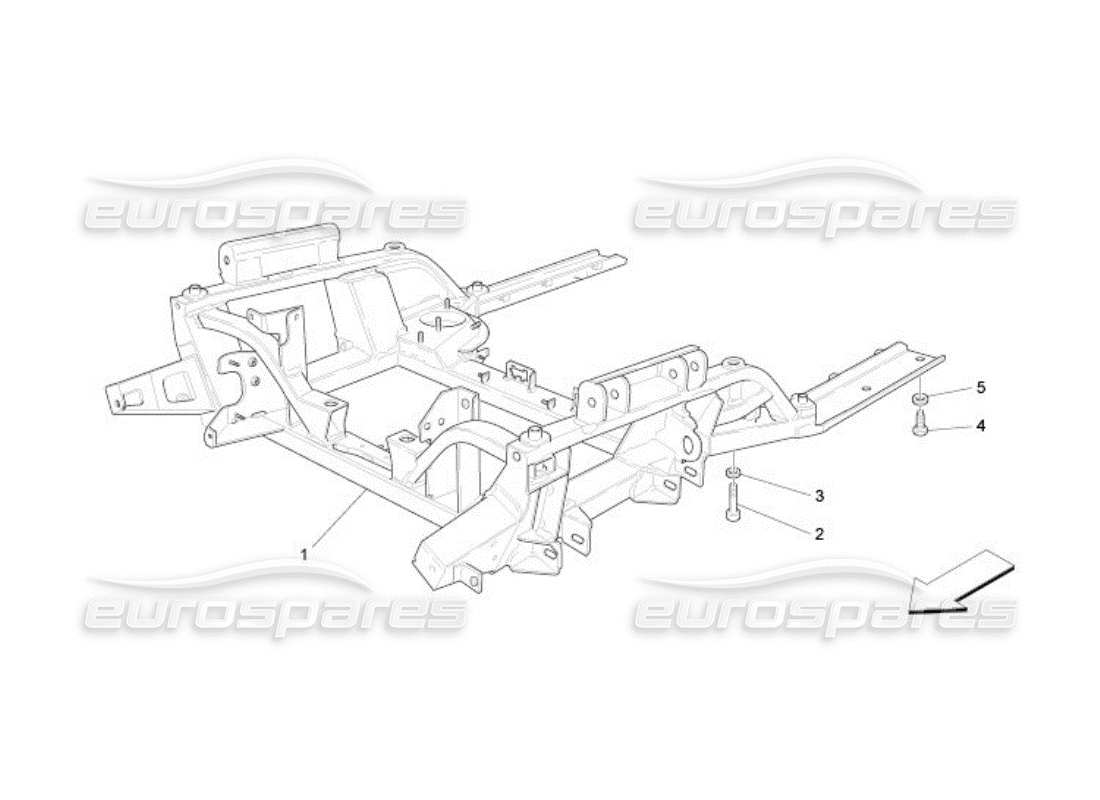 maserati qtp. (2005) 4.2 schema delle parti del sottotelaio anteriore