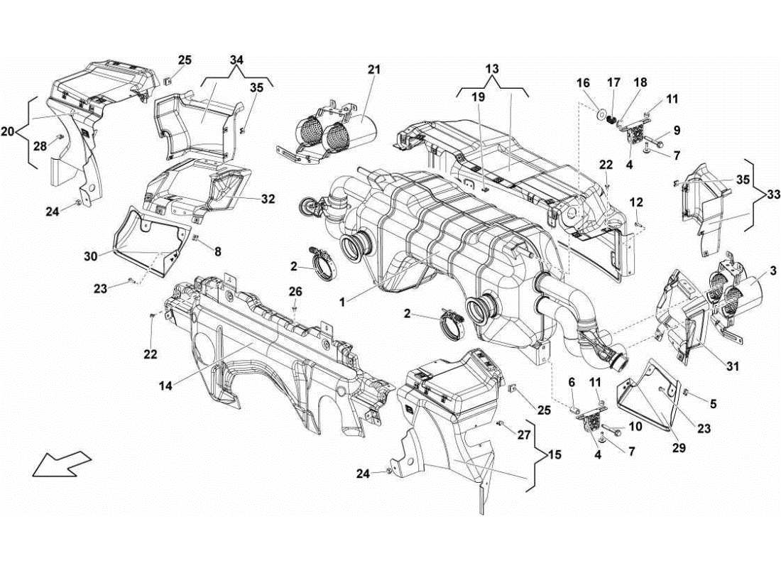 lamborghini gallardo sts ii sc impianto di scarico diagramma delle parti