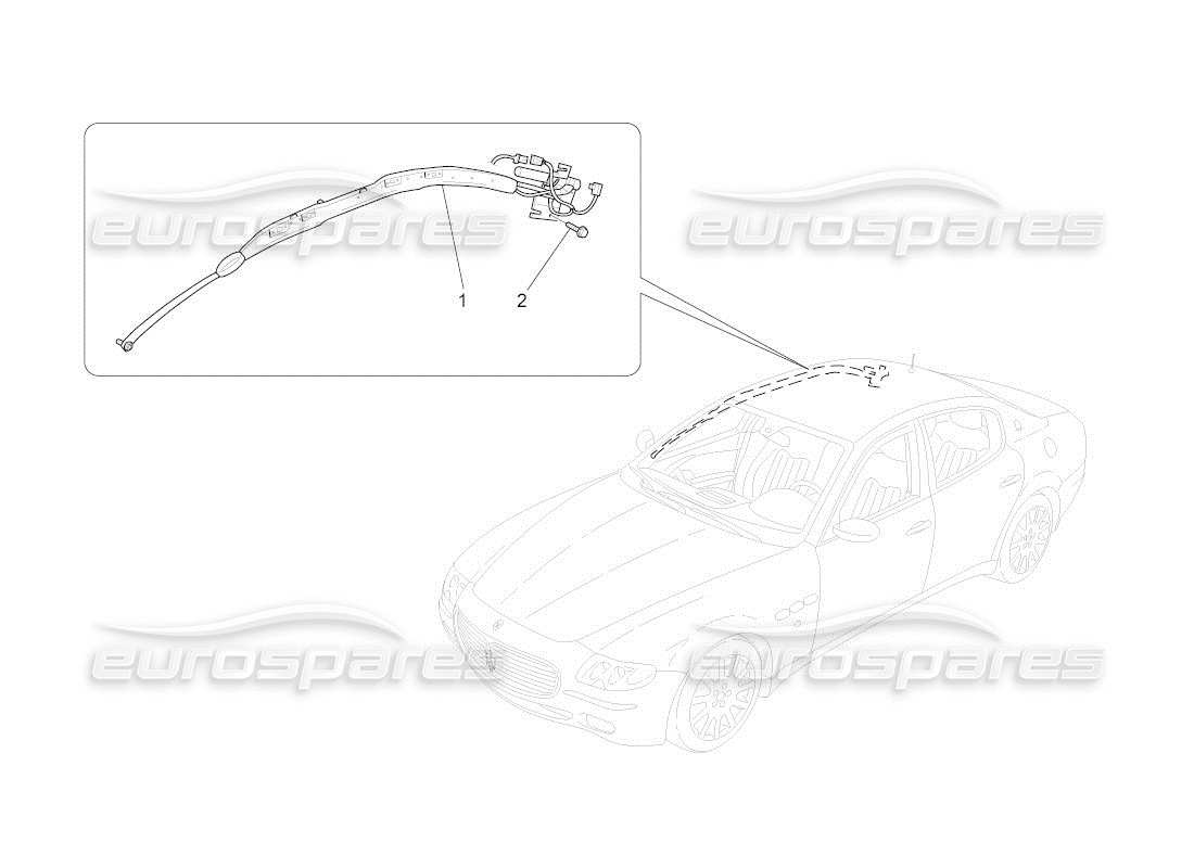 maserati qtp. (2011) 4.7 auto sistema sacchetto per finestra diagramma delle parti