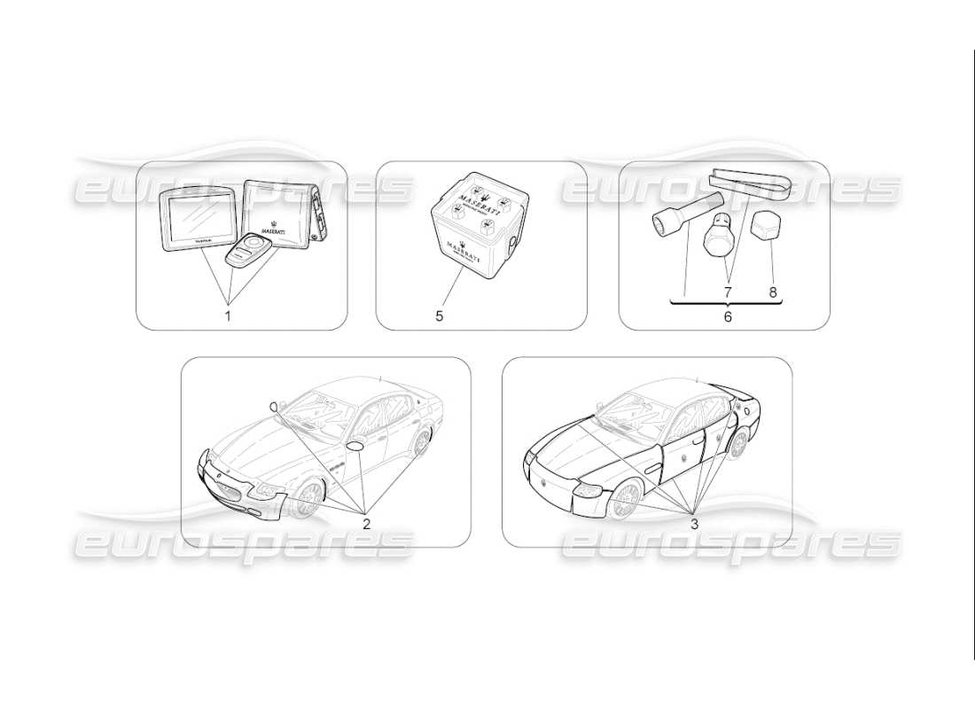 maserati qtp. (2009) 4.7 auto diagramma delle parti degli accessori aftermarket