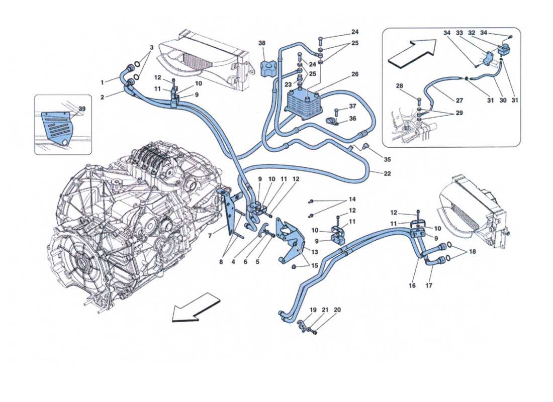 ferrari 458 challenge lubrificazione e raffreddamento olio cambio diagramma parte