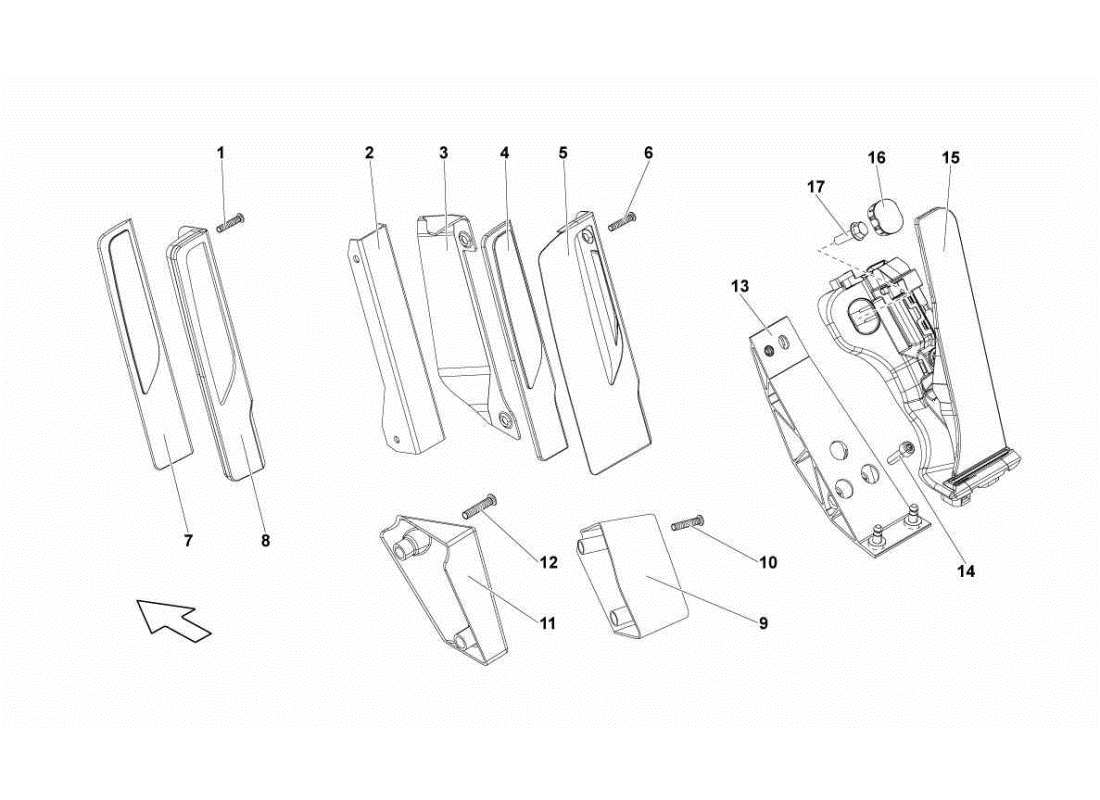 lamborghini gallardo sts ii sc pedale dell'acceleratore diagramma delle parti