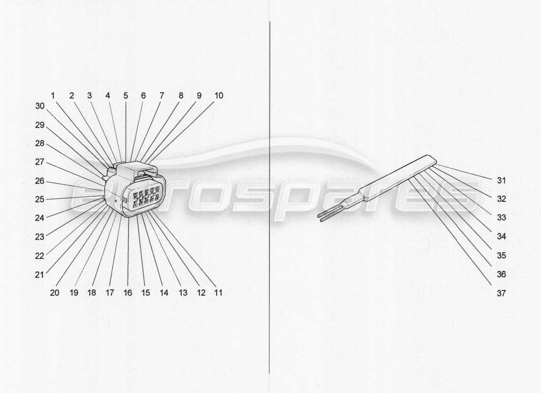 maserati qtp. v8 3.8 530bhp 2014 auto connettori schema delle parti