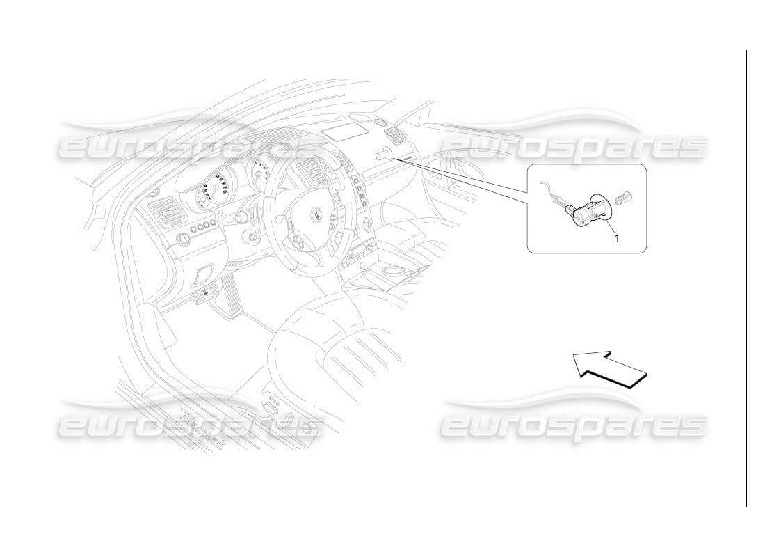 maserati qtp. (2007) 4.2 auto schema delle parti di disattivazione dell'airbag del passeggero