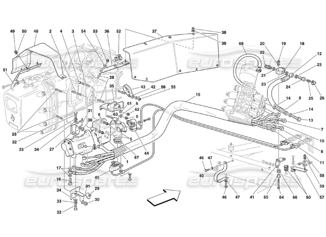 ferrari 360 challenge stradale f1 schema delle parti comando idraulico della frizione