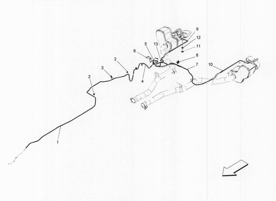 maserati qtp. v6 3.0 bt 410bhp 2wd 2017 diagramma delle parti del sistema d'aria aggiuntivo