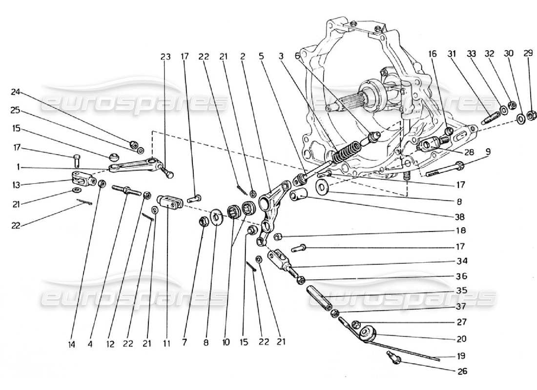 ferrari 308 gtb (1976) controllo funzionamento frizione diagramma delle parti
