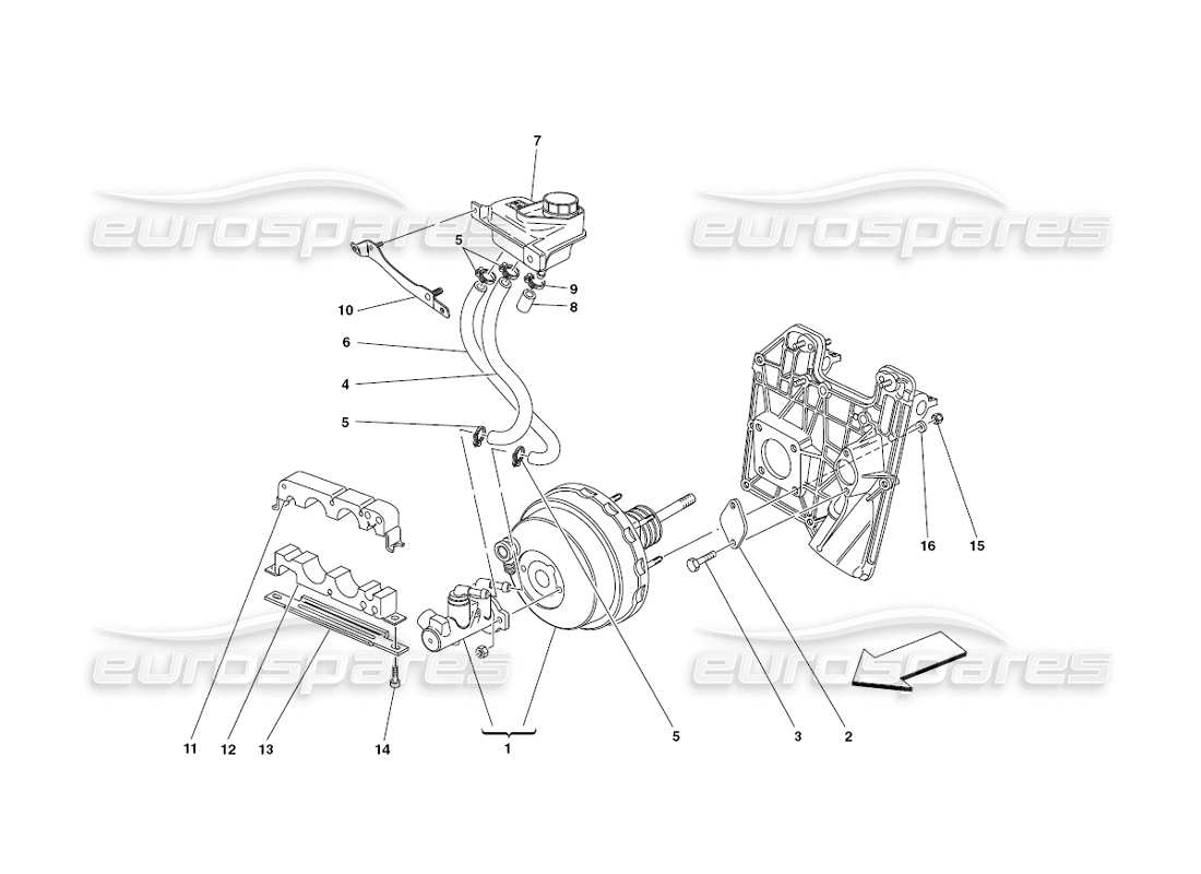 ferrari 430 challenge (2006) comandi idraulici freni e frizione diagramma delle parti