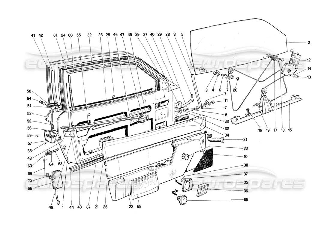 ferrari mondial 8 (1981) porte diagramma delle parti