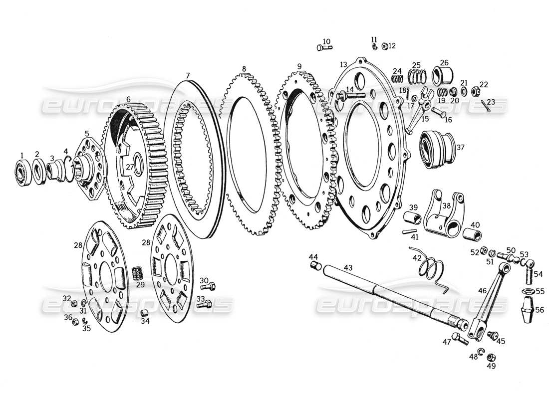 ferrari 250 gte (1957) frizione diagramma delle parti