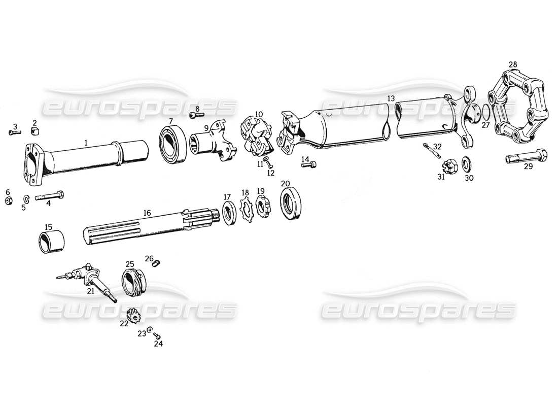 ferrari 250 gte (1957) trasmissione diagramma delle parti