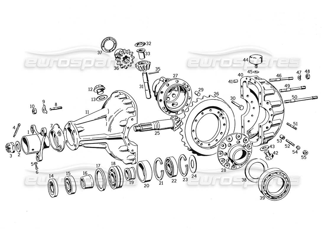 ferrari 250 gte (1957) assemblaggio differenziale diagramma delle parti