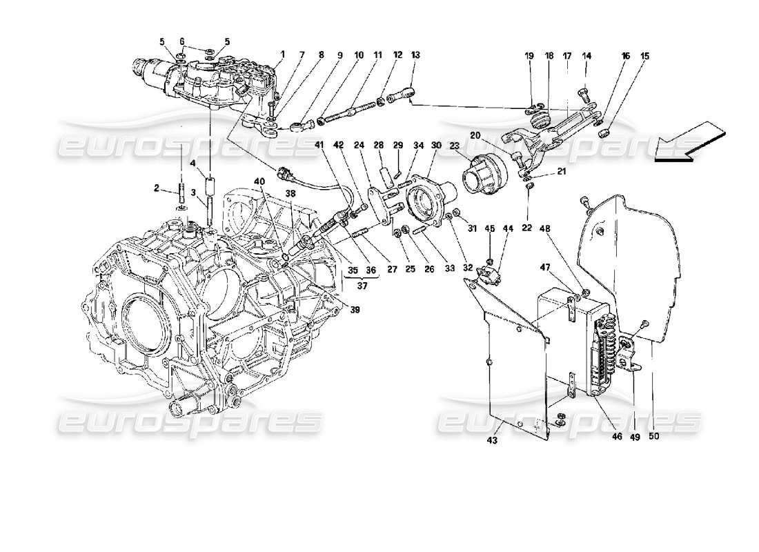 ferrari mondial 3.4 t coupe/cabrio frizione elettronica - schema delle parti dei controlli