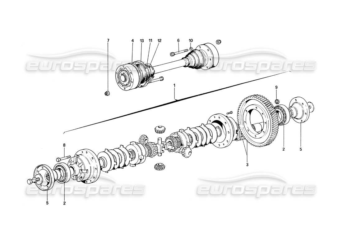 ferrari 328 (1985) differenziale e semiassi diagramma delle parti