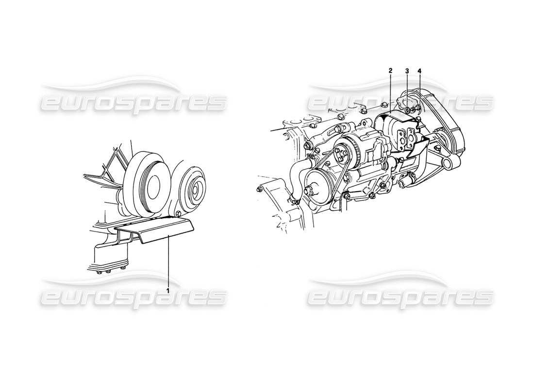 ferrari 308 gtb (1980) schema delle parti delle protezioni (varianti per la versione aus).