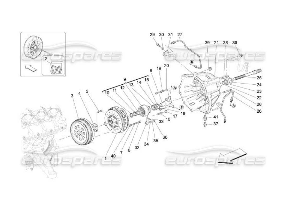 maserati qtp. (2005) 4.2 dischi di attrito e alloggiamento per cambio f1 diagramma delle parti