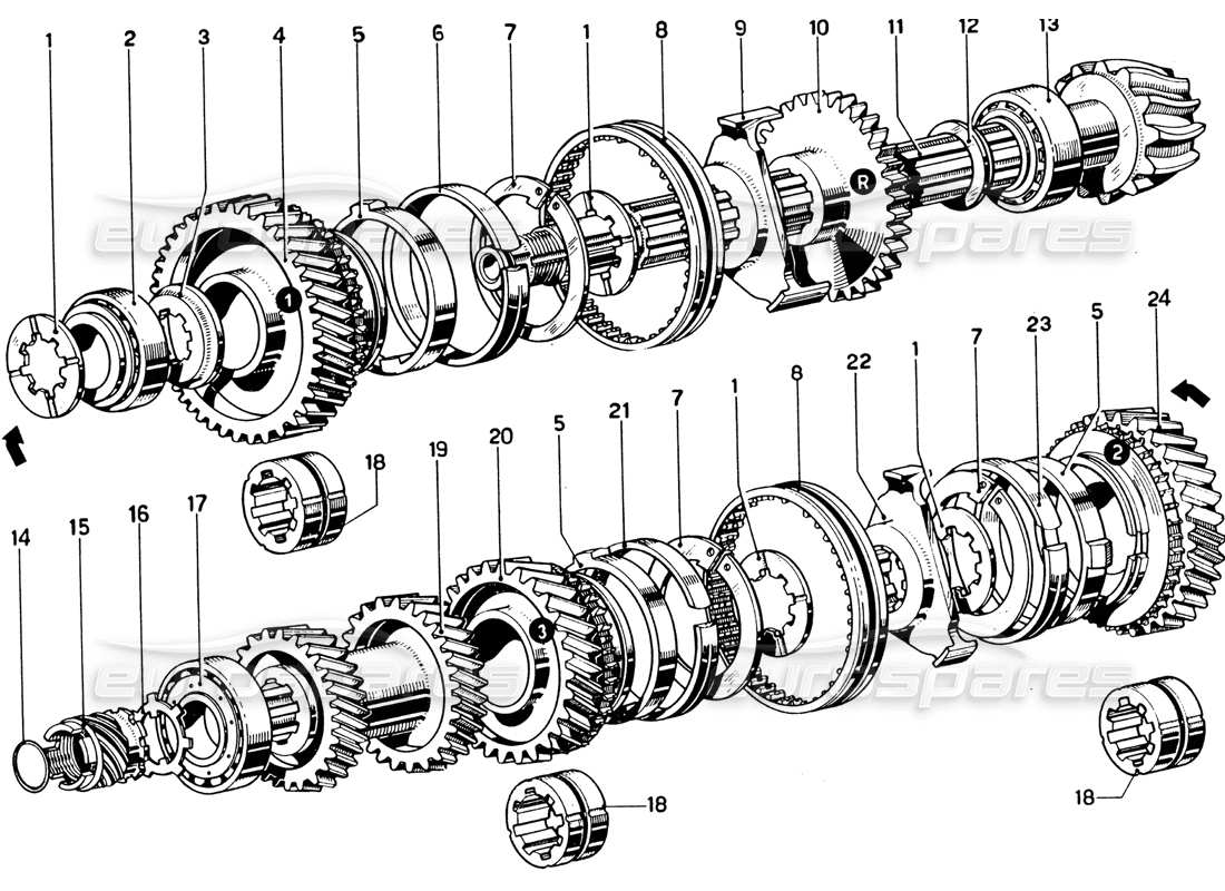 ferrari 330 gtc coupe albero controalbero diagramma delle parti