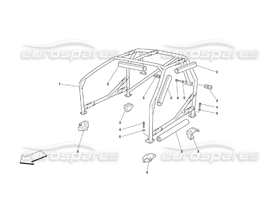 ferrari 360 challenge (2000) diagramma delle parti del roll-bar