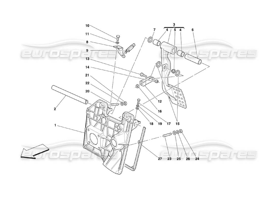 ferrari 360 challenge stradale pedali schema delle parti