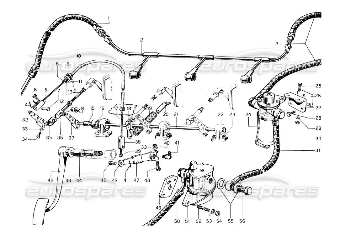 ferrari 275 gtb/gts 2 cam sistema di alimentazione carburante diagramma delle parti